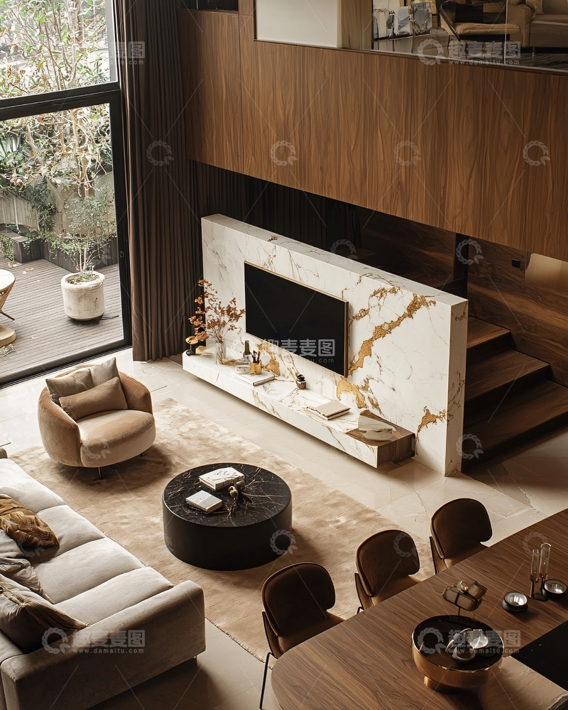 高清大图下载【趣麦麦图】现代轻奢家居客厅