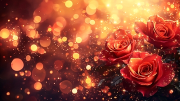 浪漫红玫瑰灯光背景