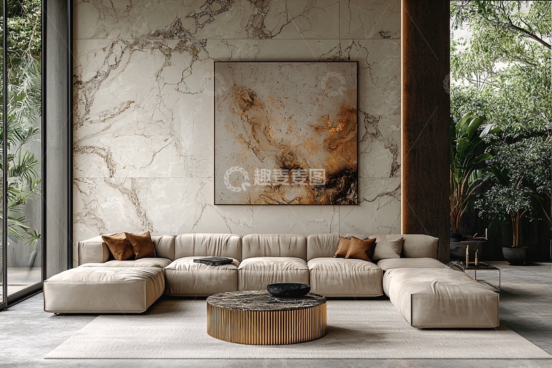 高清大图下载【趣麦麦图】现代轻奢客厅