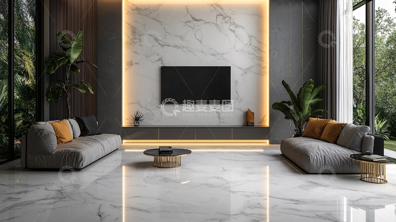 高清大图下载【趣麦麦图】现代简约客厅设计