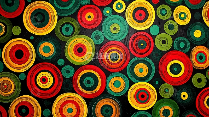 高清大图下载【趣麦麦图】彩色圆圈背景