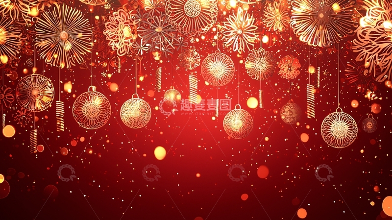 高清大图下载【趣麦麦图】红色圣诞背景