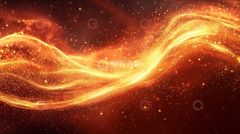 高清大图下载【趣麦麦图】流动的金色火焰
