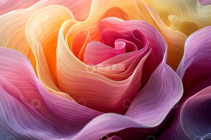 高清大图下载【趣麦麦图】彩色花瓣层叠绽放