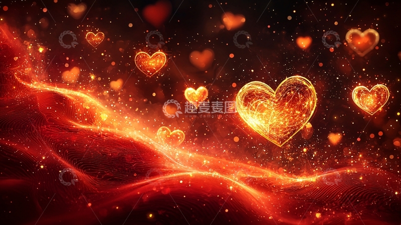 高清大图下载【趣麦麦图】燃烧的爱心