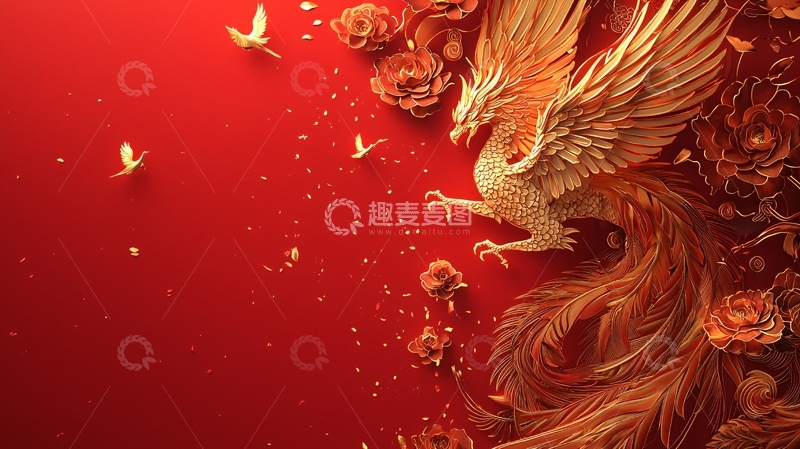 高清大图下载【趣麦麦图】金色凤凰