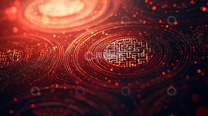 高清大图下载【趣麦麦图】红色科技感抽象背景