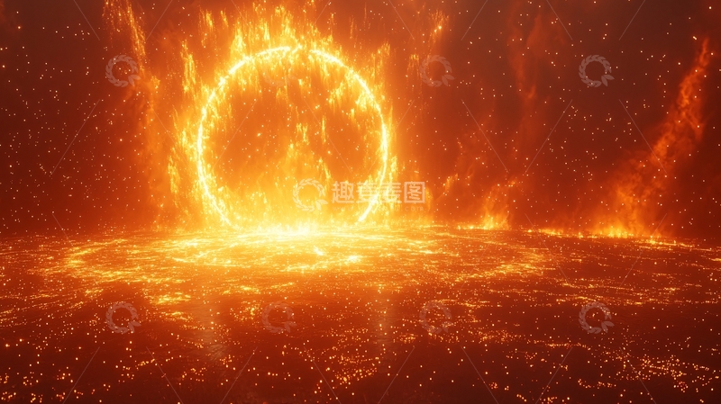 高清大图下载【趣麦麦图】燃烧的火环