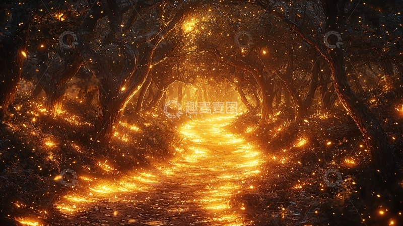 高清大图下载【趣麦麦图】萤火森林小路