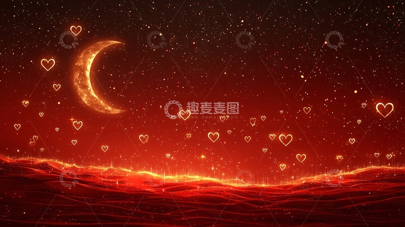 高清大图下载【趣麦麦图】红色月亮