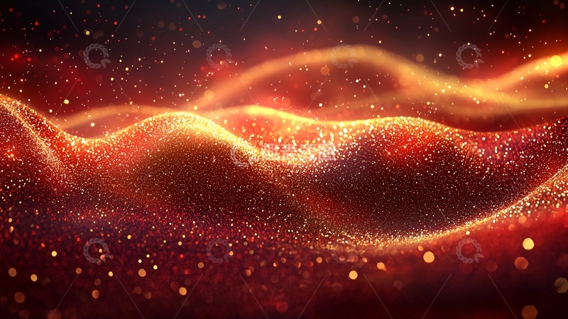 高清大图下载【趣麦麦图】流动的金色粒子火焰