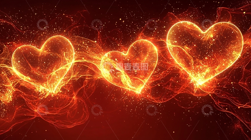 高清大图下载【趣麦麦图】火焰爱心
