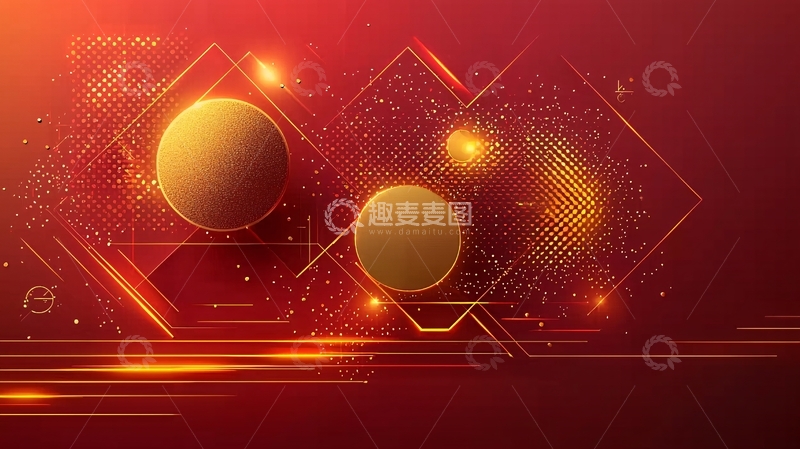 高清大图下载【趣麦麦图】红色科技背景