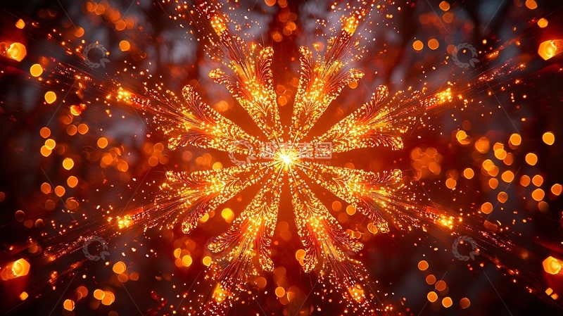 高清大图下载【趣麦麦图】炫丽火光粒子星芒背景