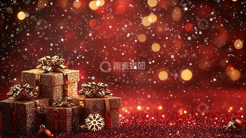 高清大图下载【趣麦麦图】圣诞节礼物堆叠