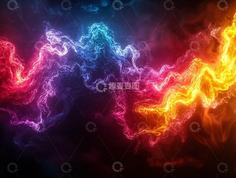 高清大图下载【趣麦麦图】流光溢彩的能量线条