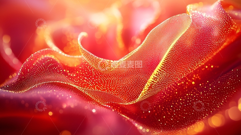 高清大图下载【趣麦麦图】流光溢彩的红色丝绸