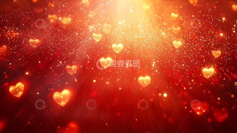 高清大图下载【趣麦麦图】红色爱心背景