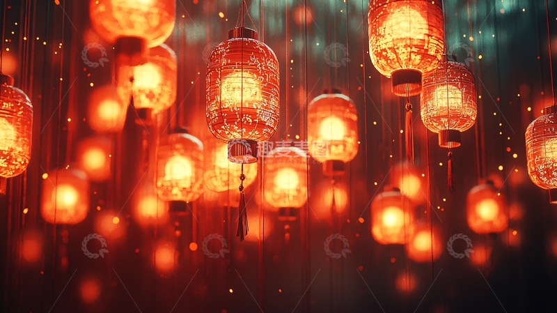 高清大图下载【趣麦麦图】悬挂的温暖灯光