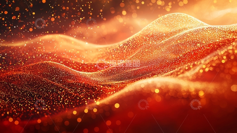 高清大图下载【趣麦麦图】火光闪耀的金色波浪