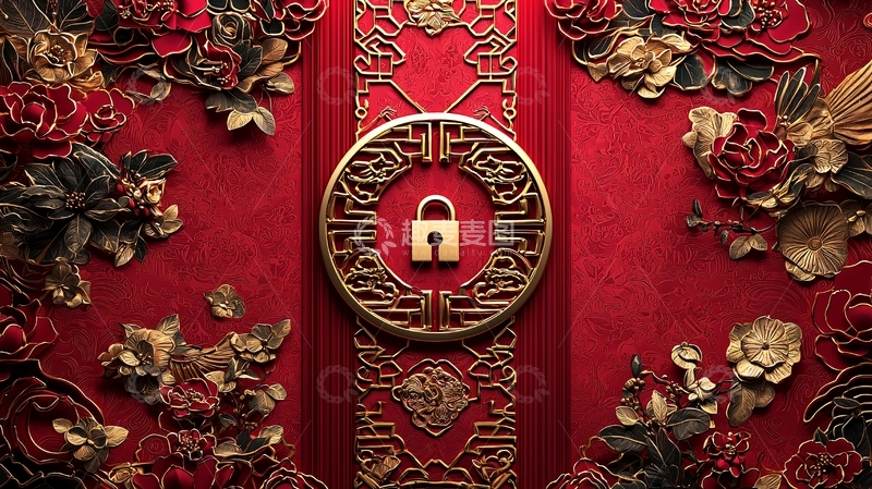 高清大图下载【趣麦麦图】中式古典锁