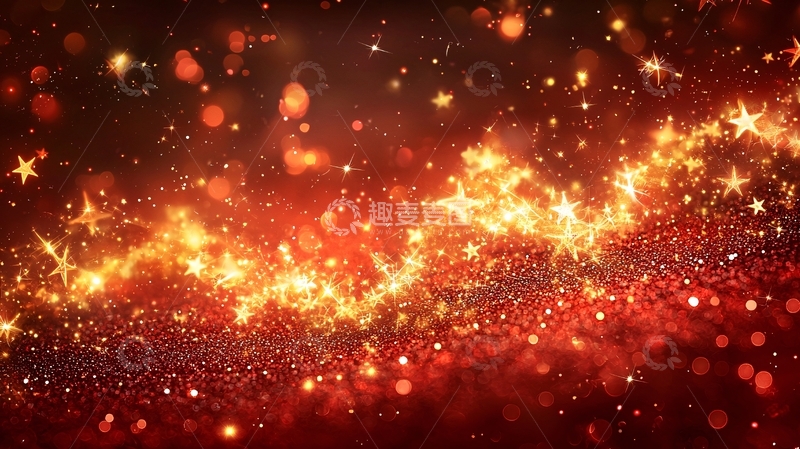高清大图下载【趣麦麦图】金色星光圣诞背景