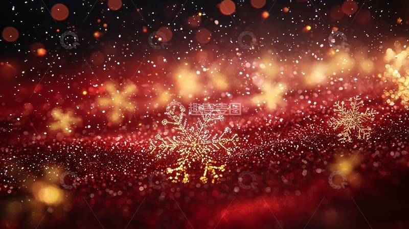 高清大图下载【趣麦麦图】红色雪花背景4