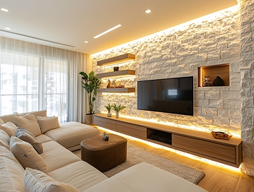 现代简约客厅电视背景墙