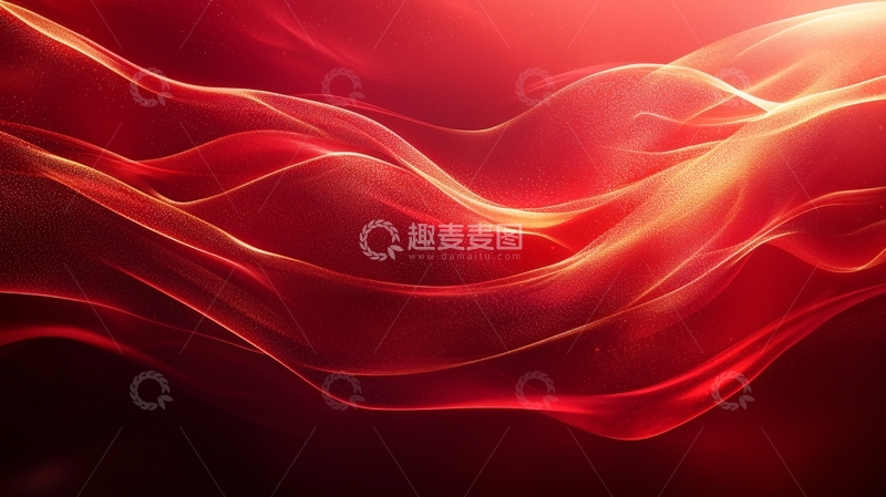 高清大图下载【趣麦麦图】红色丝绸般流畅曲线
