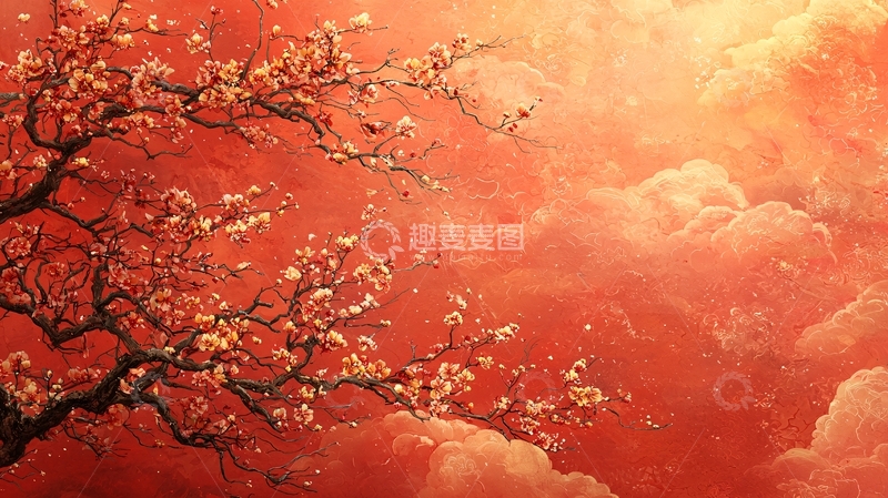 高清大图下载【趣麦麦图】红梅枝头