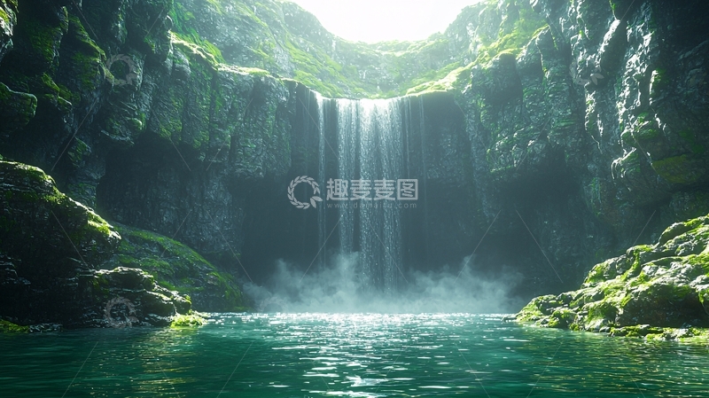 高清大图下载【趣麦麦图】峡谷瀑布11