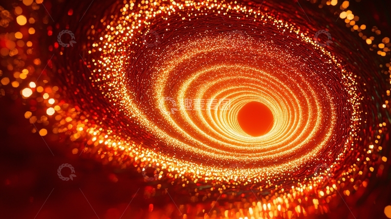 高清大图下载【趣麦麦图】旋转的金色粒子漩涡