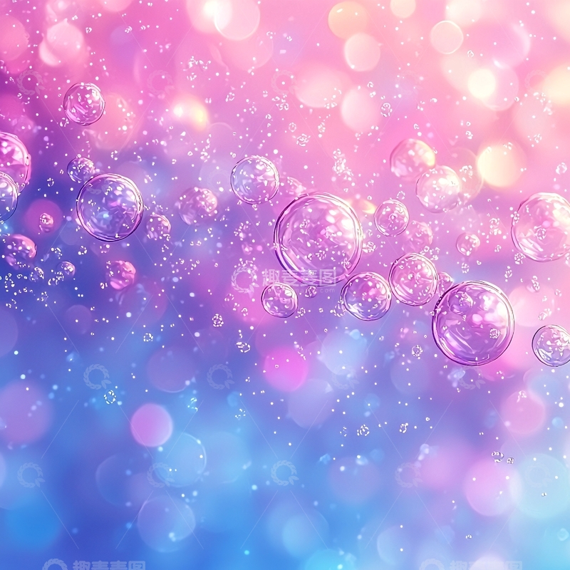 高清大图下载【趣麦麦图】粉色梦幻泡泡背景