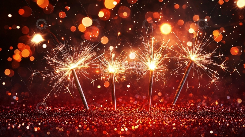 高清大图下载【趣麦麦图】红底闪光棒背景