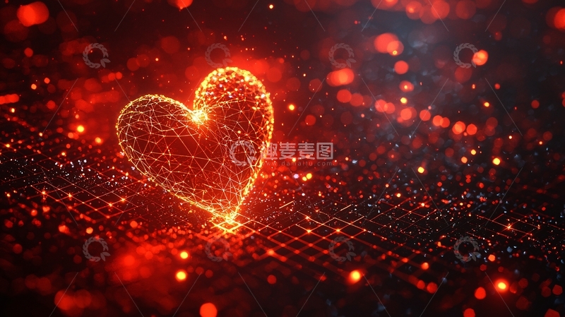 高清大图下载【趣麦麦图】红色火热爱心