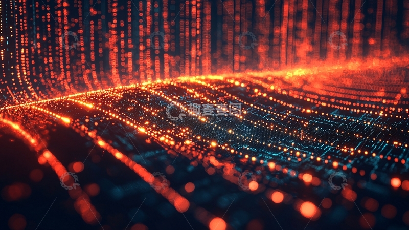 高清大图下载【趣麦麦图】流动的数字数据流