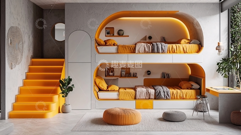 高清大图下载【趣麦麦图】现代简约儿童房设计