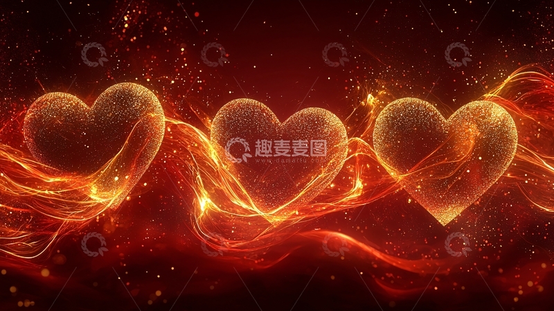 高清大图下载【趣麦麦图】火焰爱心