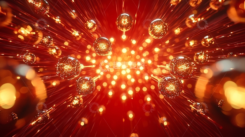 高清大图下载【趣麦麦图】红色光球背景