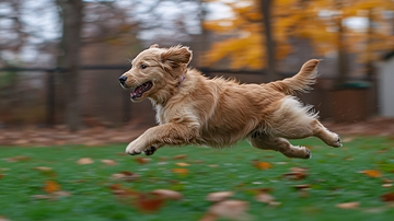 金毛幼犬奔跑户外
