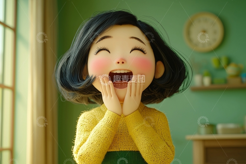 高清大图下载【趣麦麦图】开心女孩