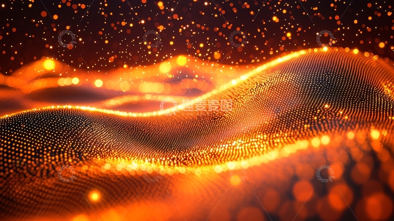 高清大图下载【趣麦麦图】金色粒子波浪