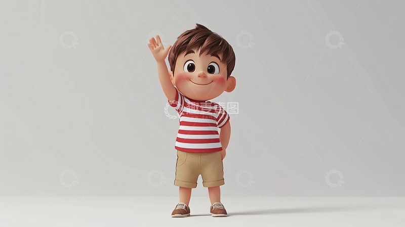 高清大图下载【趣麦麦图】可爱卡通男孩
