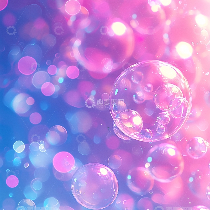 高清大图下载【趣麦麦图】粉色泡泡背景