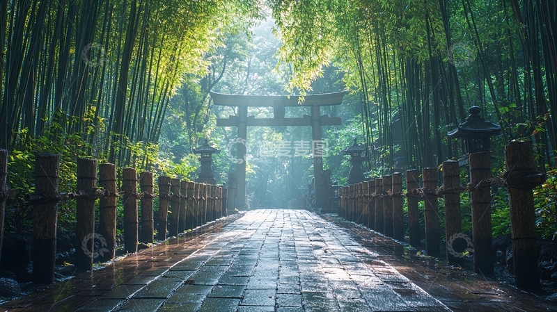 高清大图下载【趣麦麦图】竹林小径