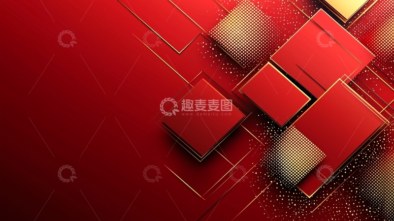 高清大图下载【趣麦麦图】红色几何背景