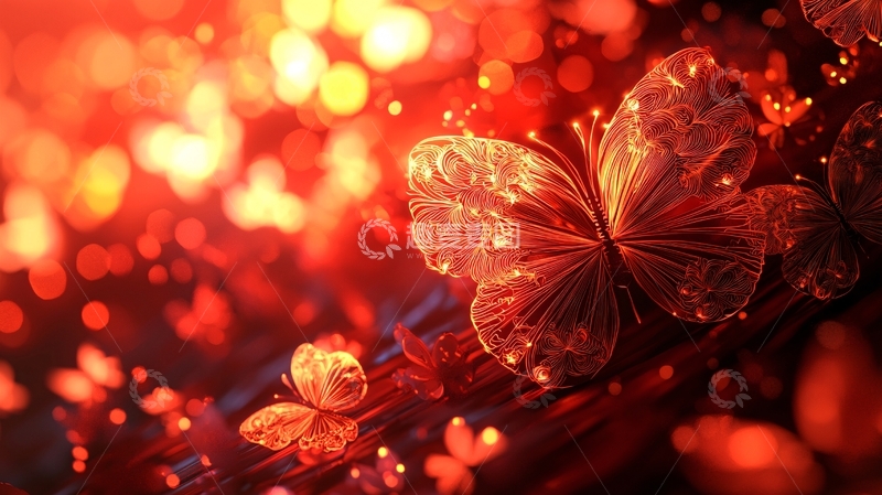 高清大图下载【趣麦麦图】红色蝴蝶