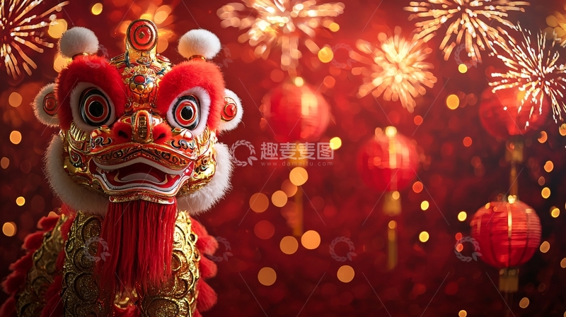 高清大图下载【趣麦麦图】舞狮