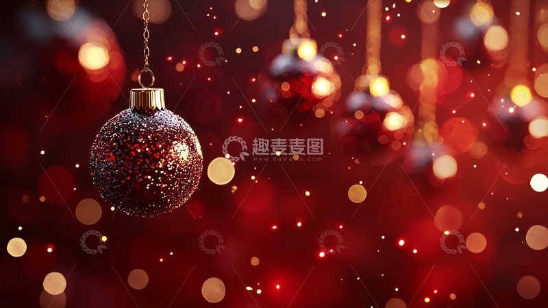 高清大图下载【趣麦麦图】红球圣诞装饰