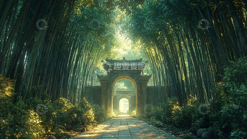 高清大图下载【趣麦麦图】竹林小径